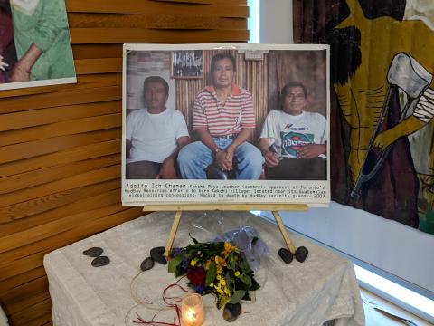 Memorial to Adolfo Ich Chaman at 2018 Students for Mining Justice conference