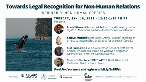 Poster announcing free webinar: Non-human species