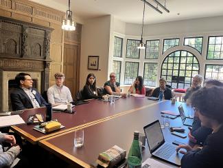 Workshop participants around a table