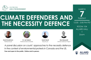 Social media card announcing the Necessity Defence Panel